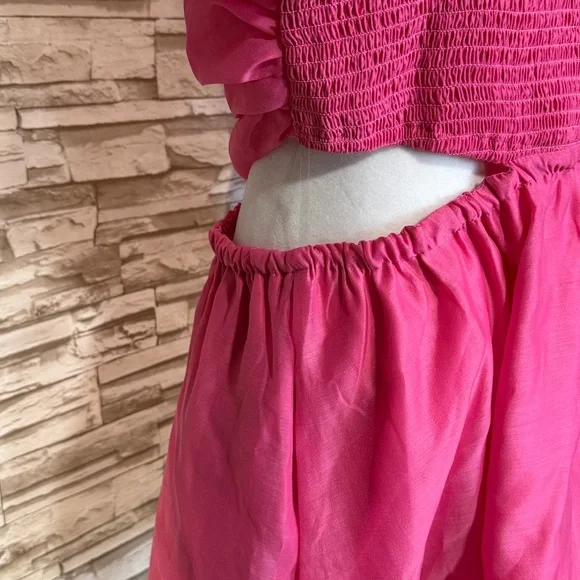 A New Day Puff Short Sleeve Cut Out Bubble A-Line Dress BARBIE PINK - Picture 7 of 13